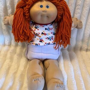 Cabbage Patch Kids Doll PA-1010 Red Yarn Hair ABC Shirt Signed Xavier Roberts
